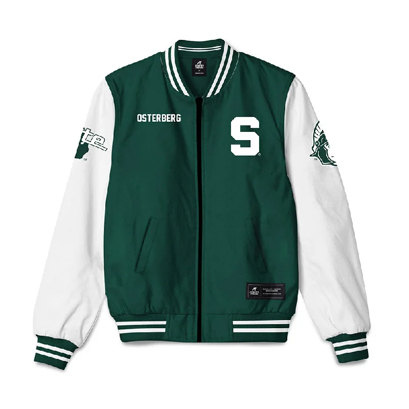 Michigan State - NCAA Women's Cross Country : Madison Osterberg - Bomber Jacket Bold Graphic Bomber