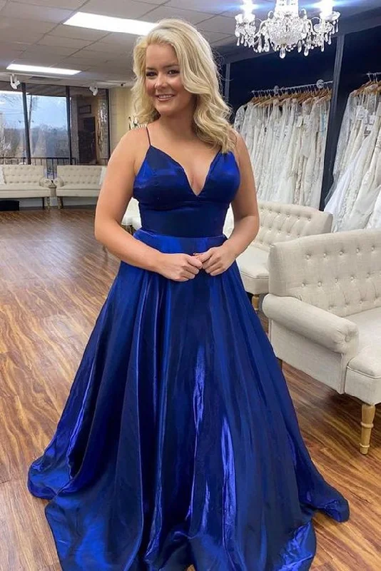 Royal Blue Simple Long Prom Dresses,Graduation School Party Dress       cg23296 Tunics Formal black