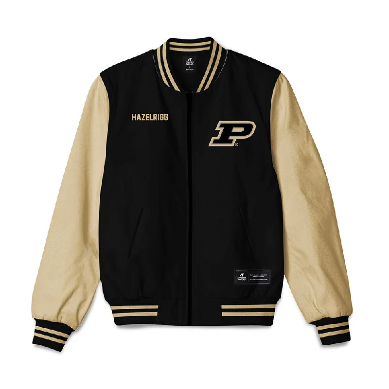 Purdue - NCAA Women's Cross Country : Paige Hazelrigg - Bomber Jacket Luxurious Satin Bomber