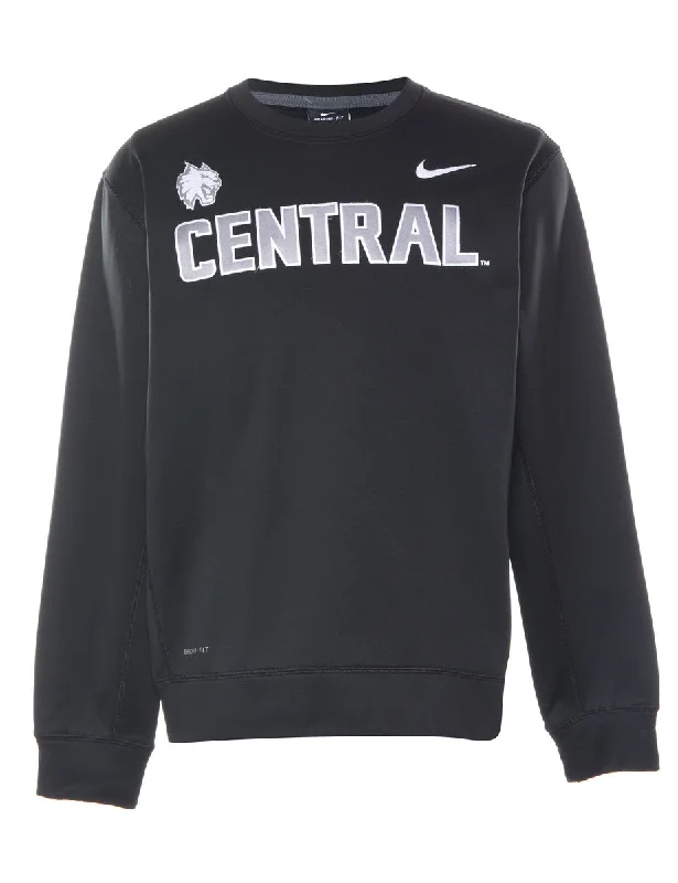 Nike Printed Sweatshirt - M Hoodie with Hem Ribbing Snug Secure