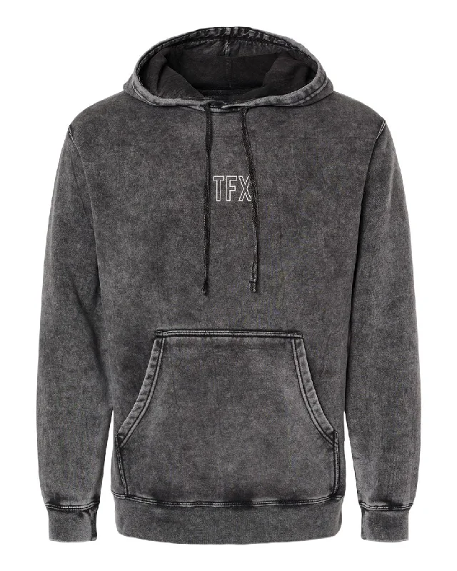 TFX + LRX - Courage Unisex Hoodie - Mineral Wash (Limited Edition) Hoodie with Sequins Glamorous Eye-catching