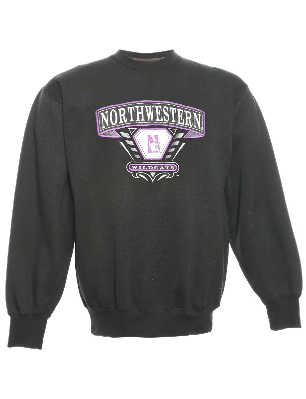 Northwestern WildCats Football Sports Sweatshirt - M Hoodie with Hem Elastic Stretchable Comfortable