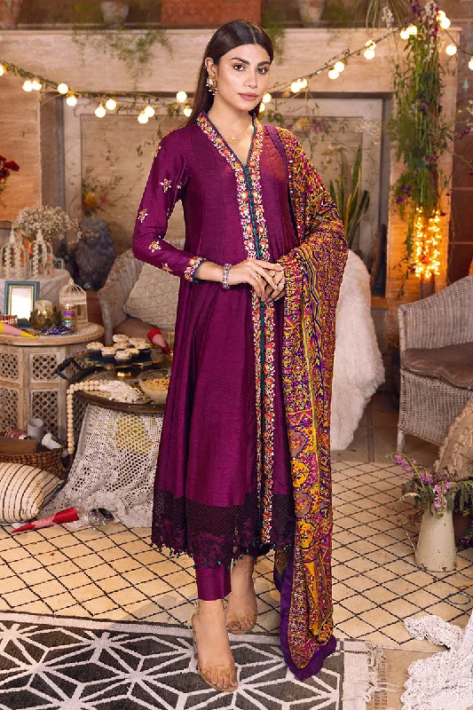 Embellished Purple Long Frock Dupatta Pakistani Party Dresses Tunics Top rated