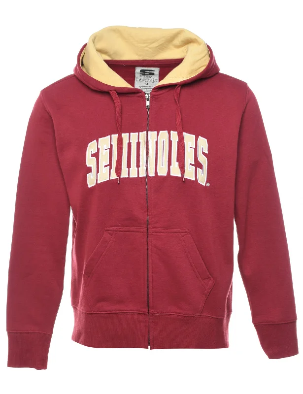 Seminoles Yellow & Maroon Hoodie - M Hoodie with Front Slit Layering Stylish