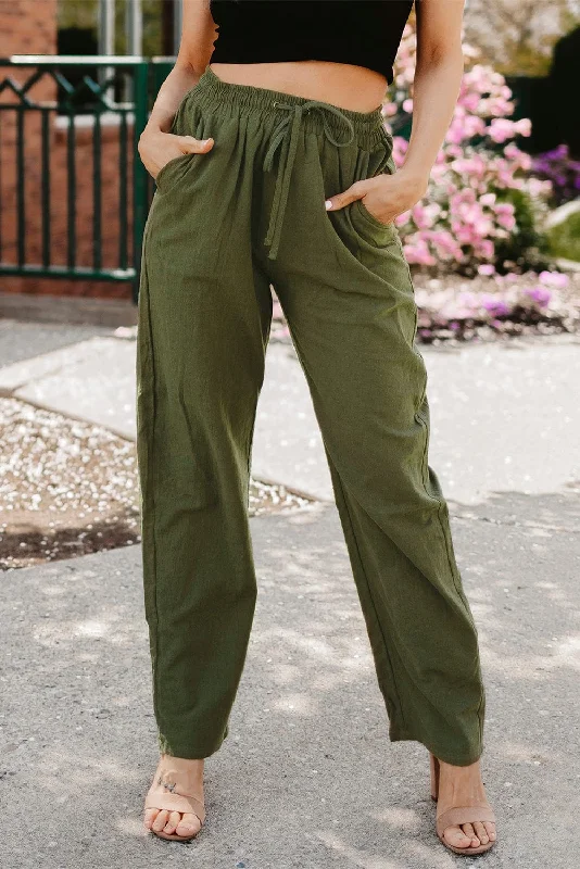 High Waist Wide Leg Linen Pants Casual Lounge Pants