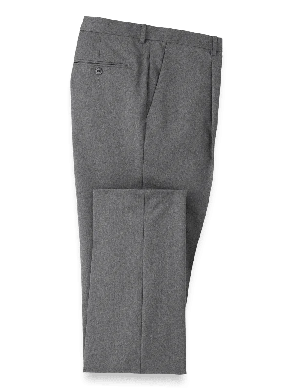 Wool Single Pleat Pants - Grey Elegant High-Waist Pants