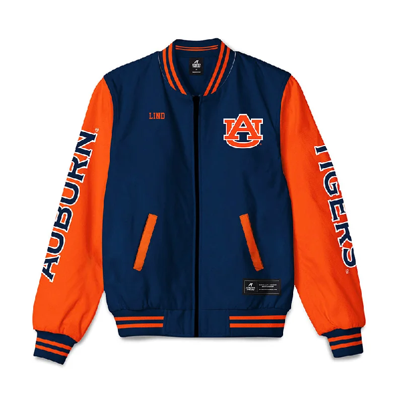 Auburn - NCAA Women's Track & Field : Alvah Lind - Bomber Jacket Structured Wool Bomber