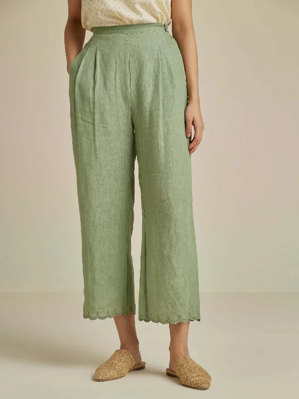 Moss Linen Pants Formal Linen Trousers