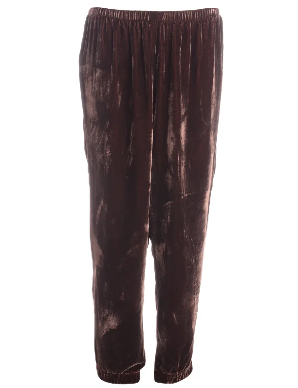 Reworked Velvet Track Pants - W31 Classic Flared Pants