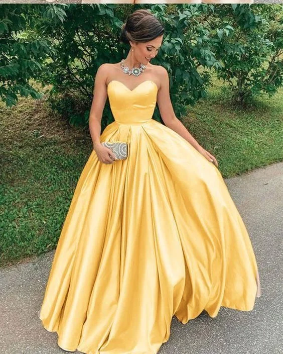 Prom Dresses Split, Yellow prom party dress  cg7094 Tunics Solid Classic