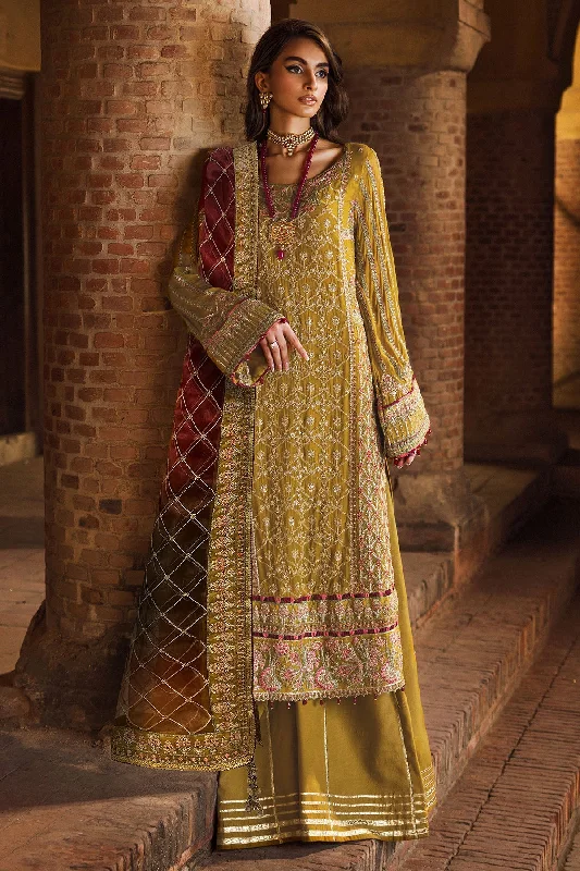 Luxury Acid Green Embroidered Chiffon Pakistani Party Dress Salwar Suit High-Low Hemline Casual