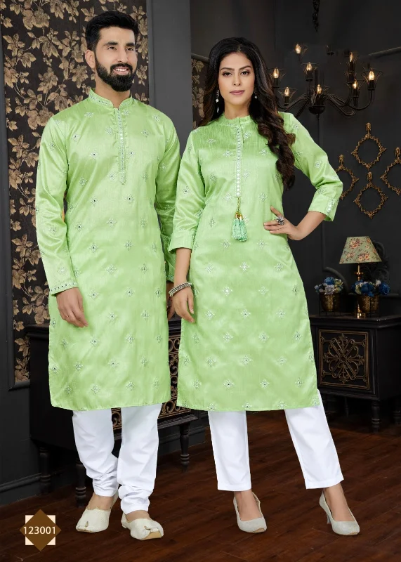 Occasion Special Couple Combo of Kurta with Payjama and Kurti with Pants Casual Yoga Pants