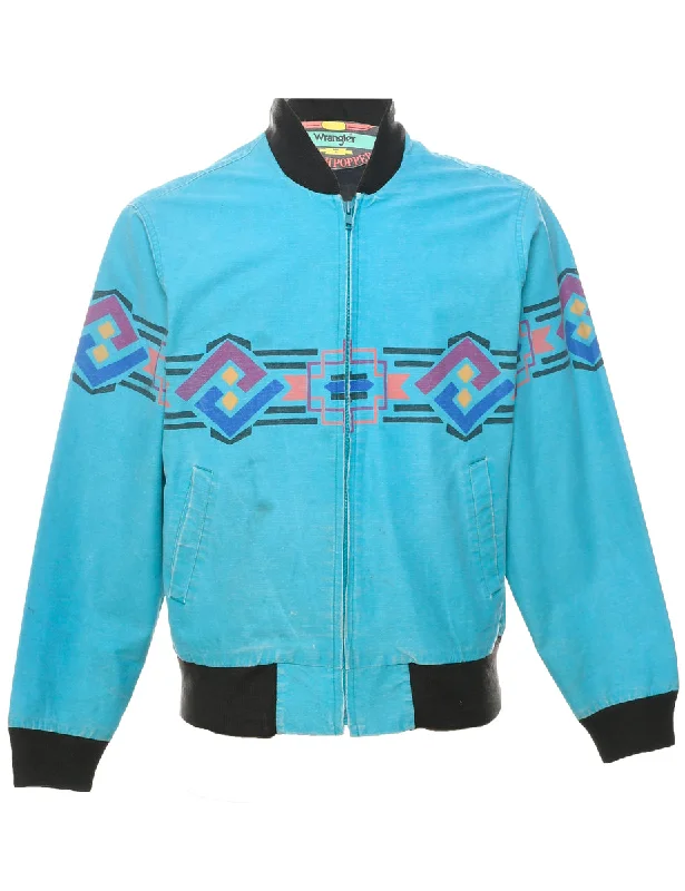 Wrangler Aztec Print Bomber Jacket - S Lightweight Casual Bomber