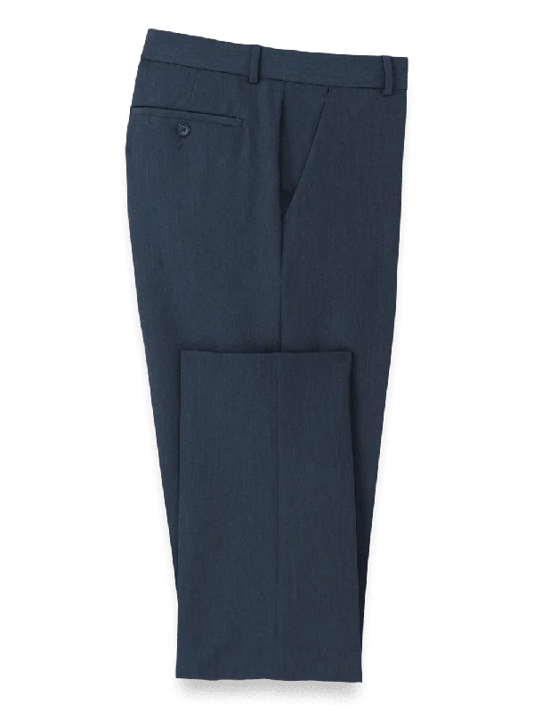 Comfort Stretch Travel Pants - Blue Elegant Silk Pants