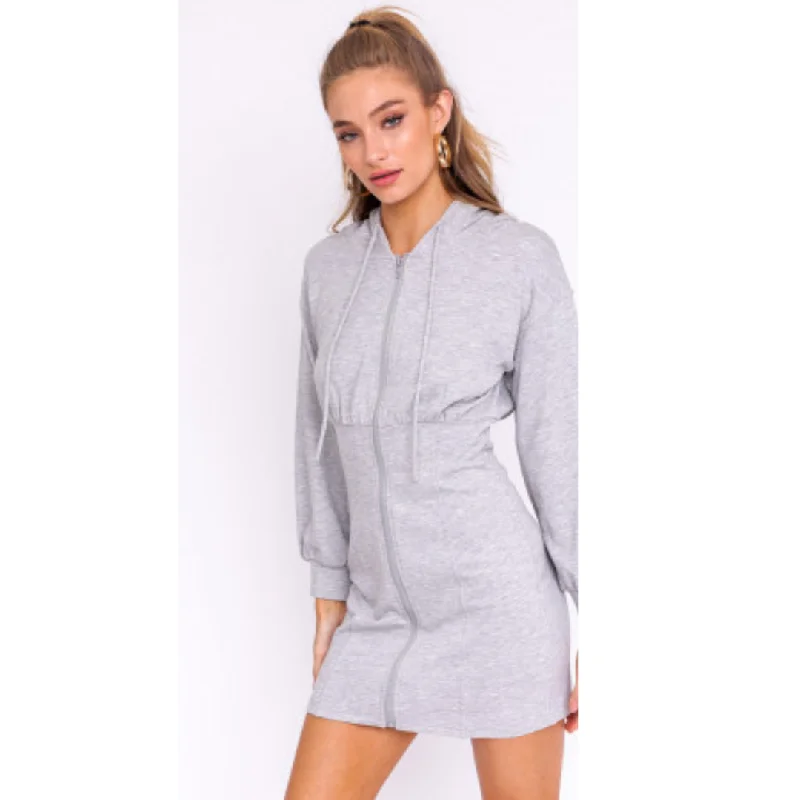 Unstoppable Sweatshirt Dress Hoodie with Color Block Contrast Stylish