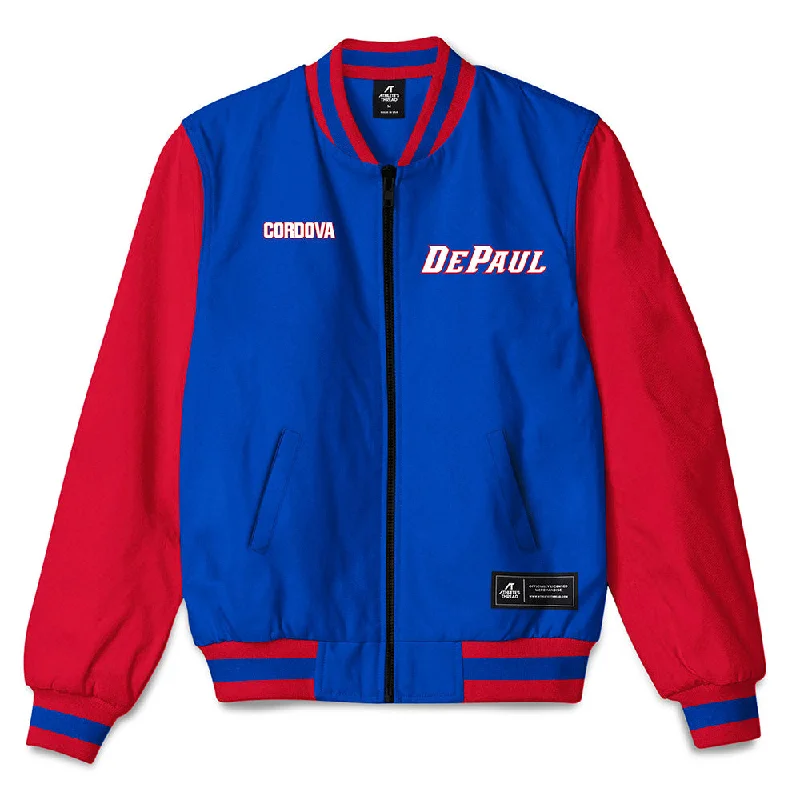 DePaul - NCAA Women's Cross Country : Sara cordova - Bomber Jacket Quilted Puffer Bomber