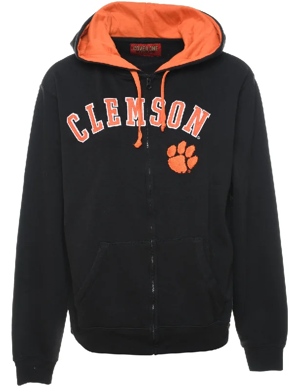 Clemson Black & Orange Hoodie - L Zip Hoodie Drawstring Kangaroo Pocket