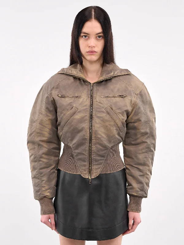 M-Claw Bomber Jacket (MCLB0BR-BROWN) Vintage Leather Bomber