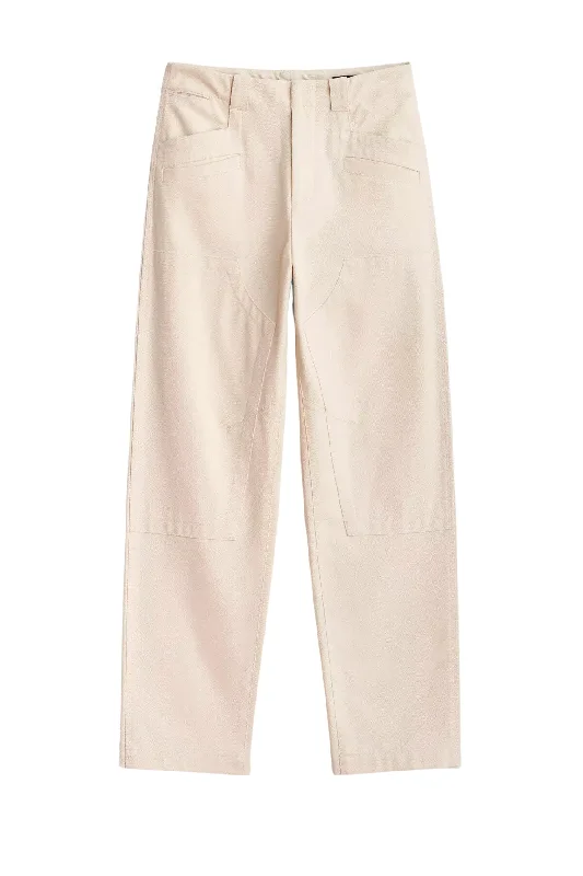 Rag & Bone Malia Japanese Twill Cargo Pants - Ecru Relaxed Fit Trousers