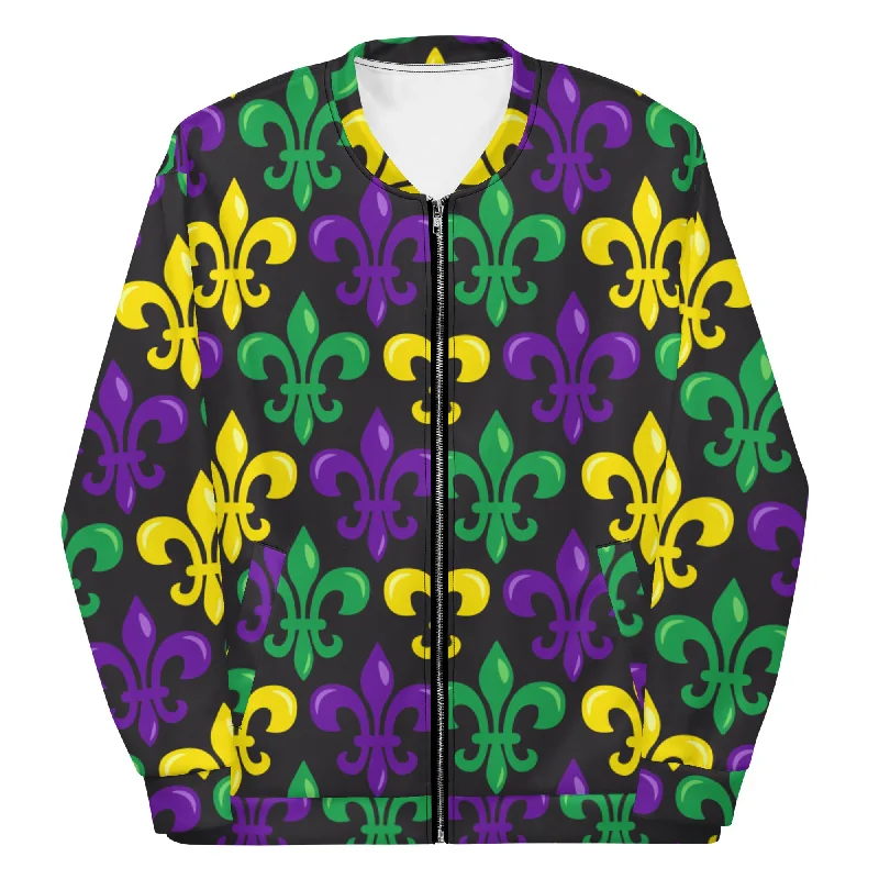 Big Time Fleur De Lis Unisex Bomber Jacket Reflective Night Bomber