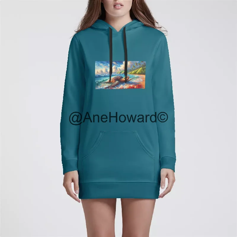 Aloha Sea Turtle Womens Hoodie Dress Hoodie with Logo Branding Identity