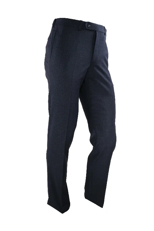 Riviera Traveler Flat Front Dress Pants Textured Navy Casual Wide Pants