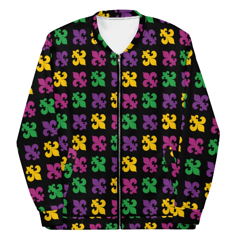 Mardi Gras Dreaming Unisex Bomber Jacket Turtleneck Collar Bomber