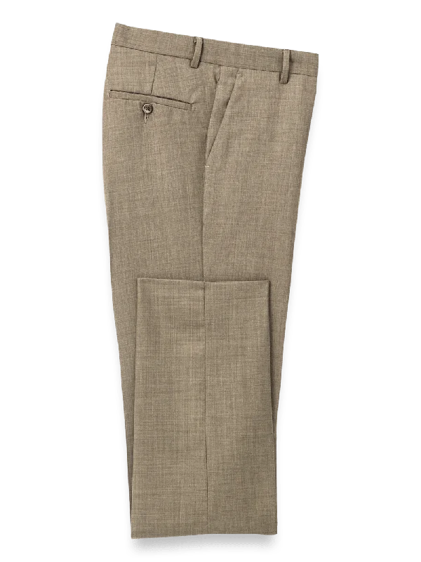 Wool Sharkskin Pants - Light Brown Fashionable Jogger Pants