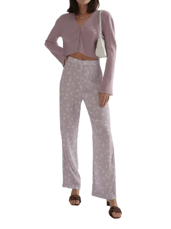 Maxine Pant Lilac Daisy Comfortable Denim Trousers