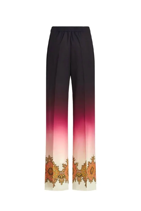 Etro Dip Dye Paisley Hem Palazzo Pant - Pink Trendy Palazzo Pants