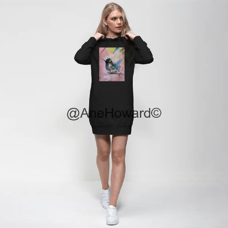 Abstract Bird Premium Cotton Hoodie Dress Hoodie Jacket Zipper Layering