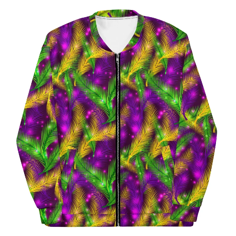 Tickle Me Mardi Gras Unisex Bomber Jacket Chic Monochrome Bomber