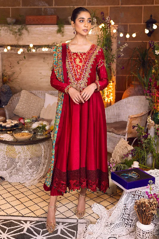 Embellished Red Long Frock Dupatta Pakistani Party Dresses Tunics Favorite customer