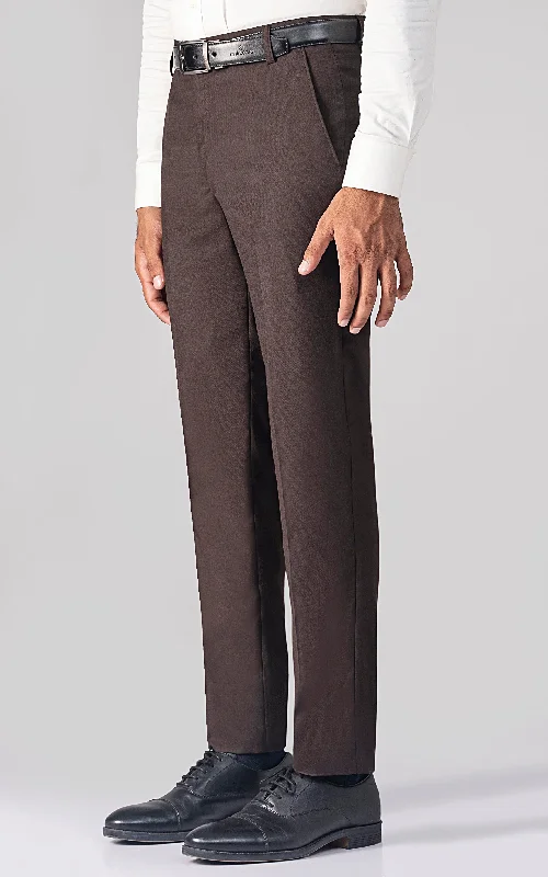 DRESS PANT DARK BROWN Elegant Wool Trousers