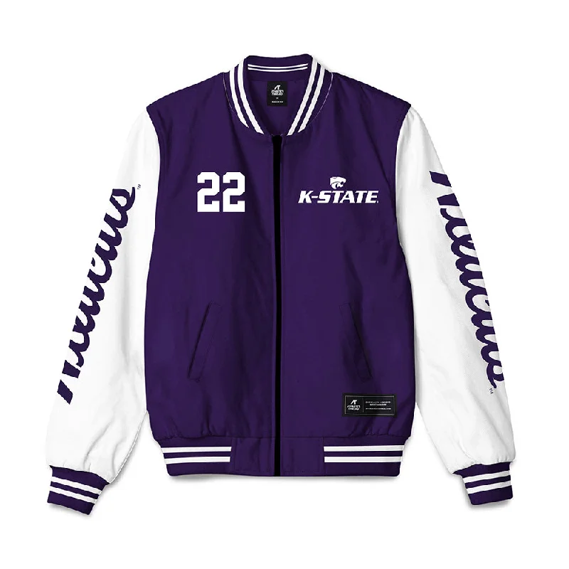 Kansas State - NCAA Women's Soccer : Langley Mayers - Bomber Jacket Lightweight Mesh Bomber