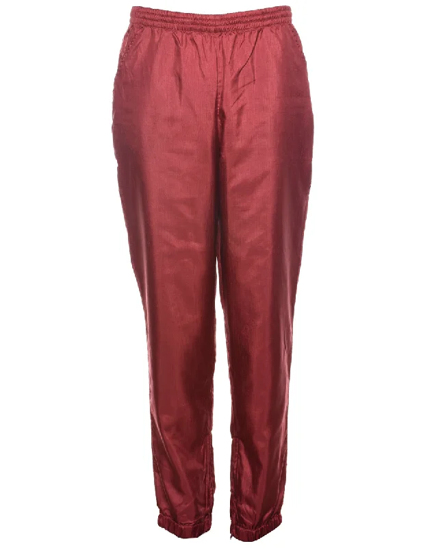 Maroon Track Pants - W30 L31 Trendy Work Pants