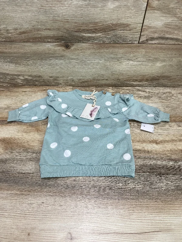 NEW Jessica Simpson Polka Dot Sweatshirt Dress & Bloomers Green sz 3-6m Hoodie with Neon Bright Vibrant