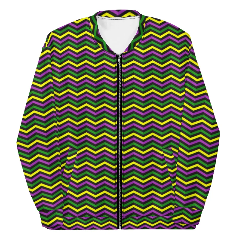 Mardi Gras All Striped Out Unisex Bomber Jacket Lightweight Mesh Bomber