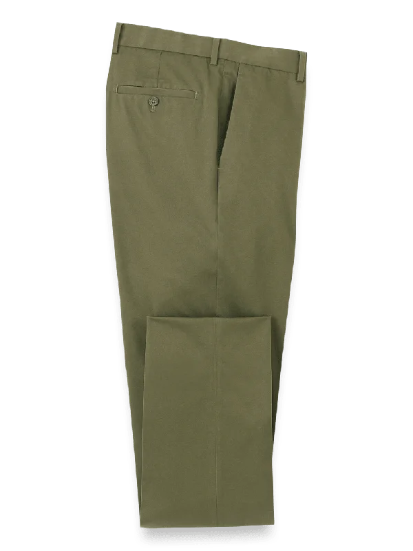 Non-Iron Cotton Stretch Twill Pant - Olive Trendy Palazzo Pants