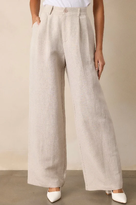 Horizon Hideaway Beige Straight Leg Pants Formal Stretch Pants