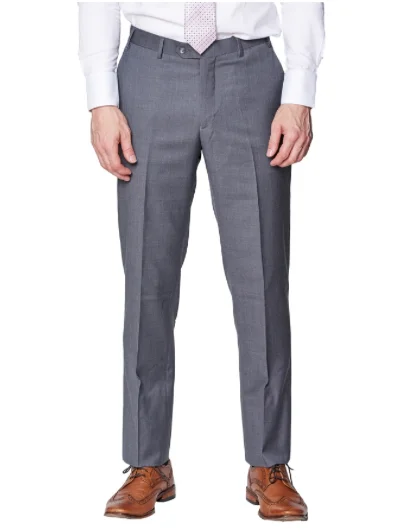 Medium Grey Slim Fit Dress Pants Fashionable Work Pants