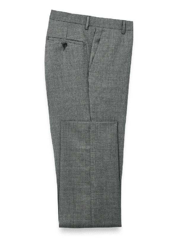 Wool Sharkskin Pants - Charcoal Trendy Wide-Leg Pants