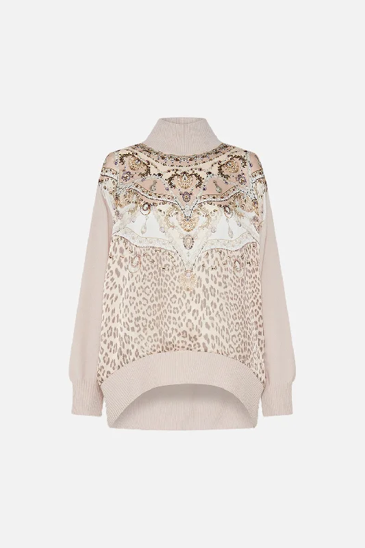 SILK FRONT TURTLE NECK KNIT GROTTO GODDESS