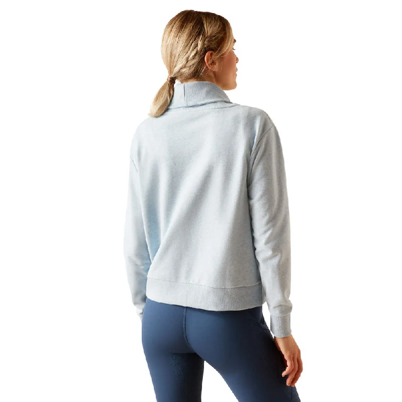 10048613 Ariat Women's Fern 1/2 Zip Sweatshirt - Heathered Glacier Lake