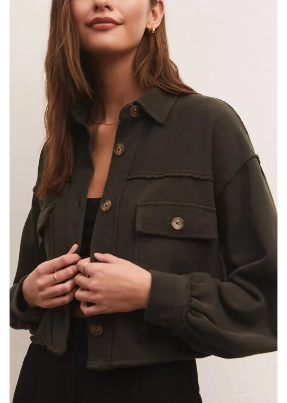 Abbott Cropped Jacket | Raven Green