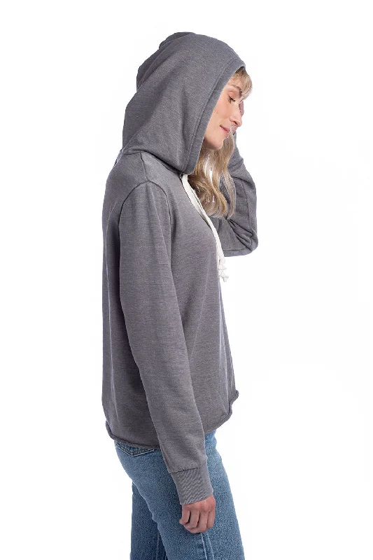 Alternative Womens Day Off Mineral Wash Hooded Sweatshirt Hoodie - Nickel Grey - NEW