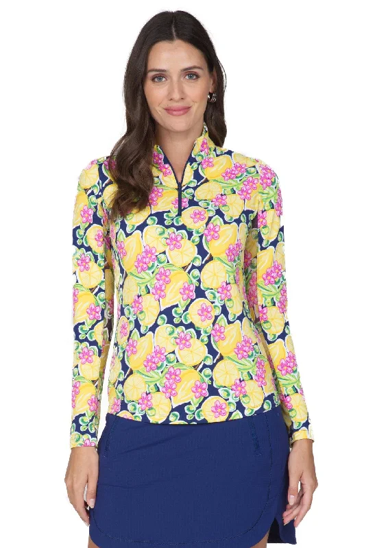 Ibkül - Calista Print Long Sleeve Mock Neck Top – 10652