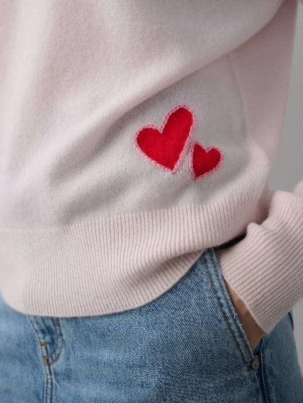 Cashmere Embroidered Heart Sweatshirt