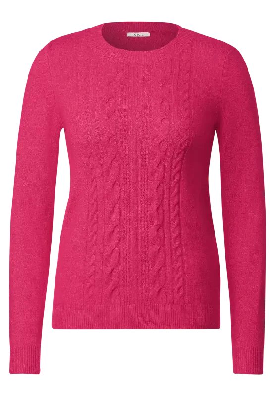 Cecil Cable knit sweater in Oatmeal or Pink 302547