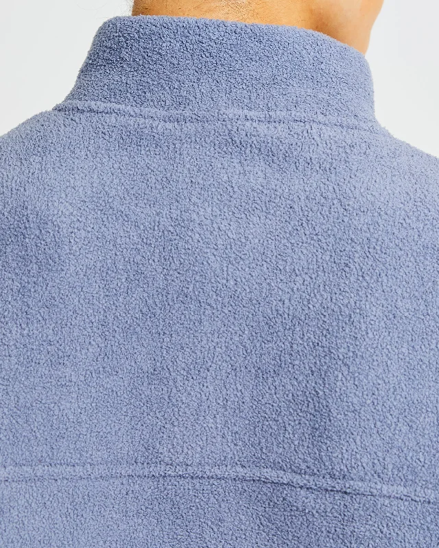 Effortless Oversized Crop Fleece - Stone Blue